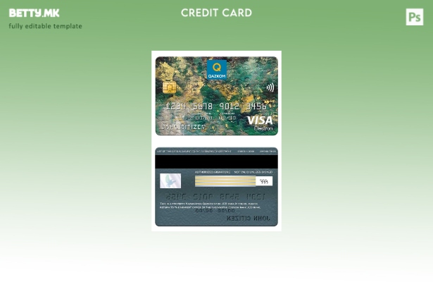 Модерен стил Казахстан Qazkom банка JCB банка виза електронска картичка шаблон